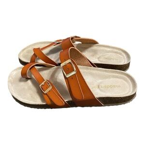 Madden Girl Brown Orange Tone Leather Sandals 9 - 9 1/2